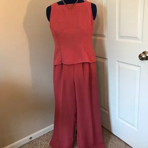 Woman's Salmon colored pant suit (sleeveless)